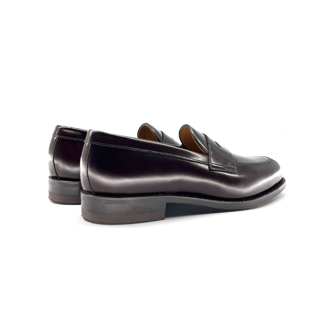 Berwick 1707 Goodyear wet penny loafer, dark brown with Dainite sole.