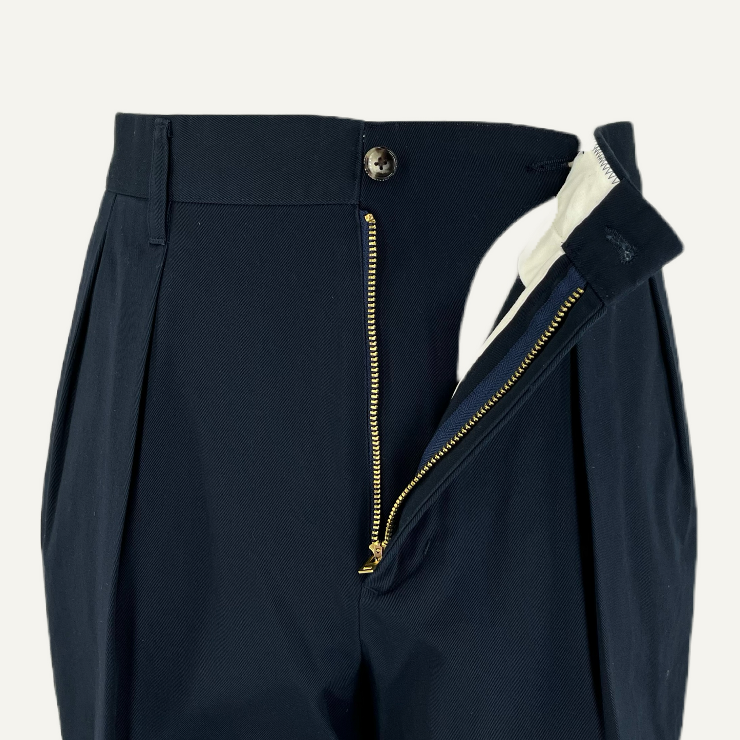 Barnstormer double pleat navy chino