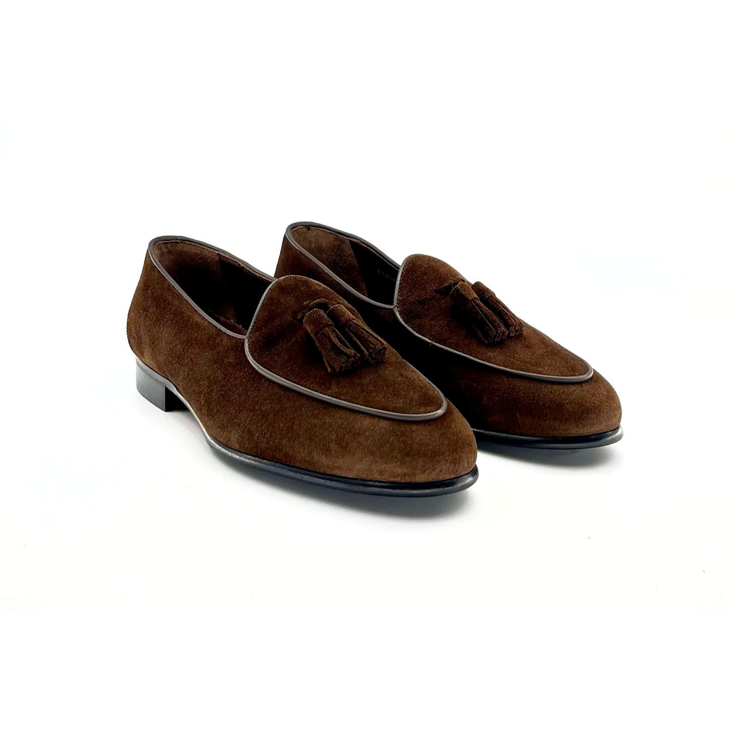 Men’s brown suede tassel loafer