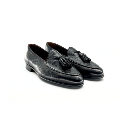 Black tassel loafers