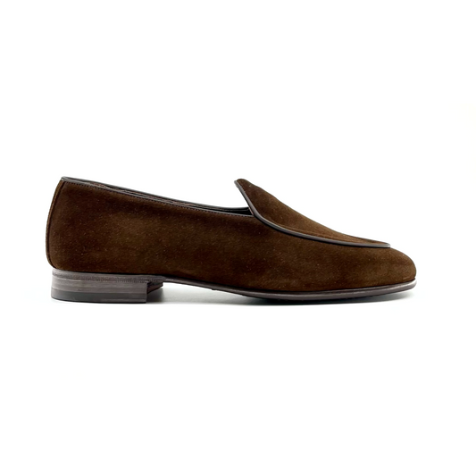 Brown suede slip on loafers Berwick 1707