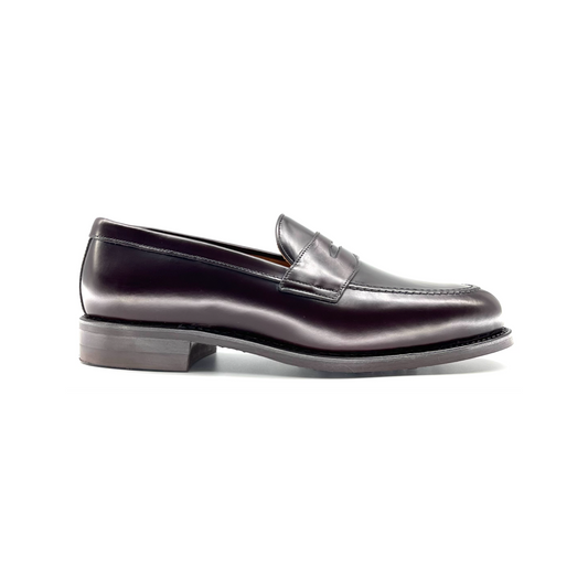 Berwick 1707 Goodyear wet penny loafer, dark brown with Dainite sole.