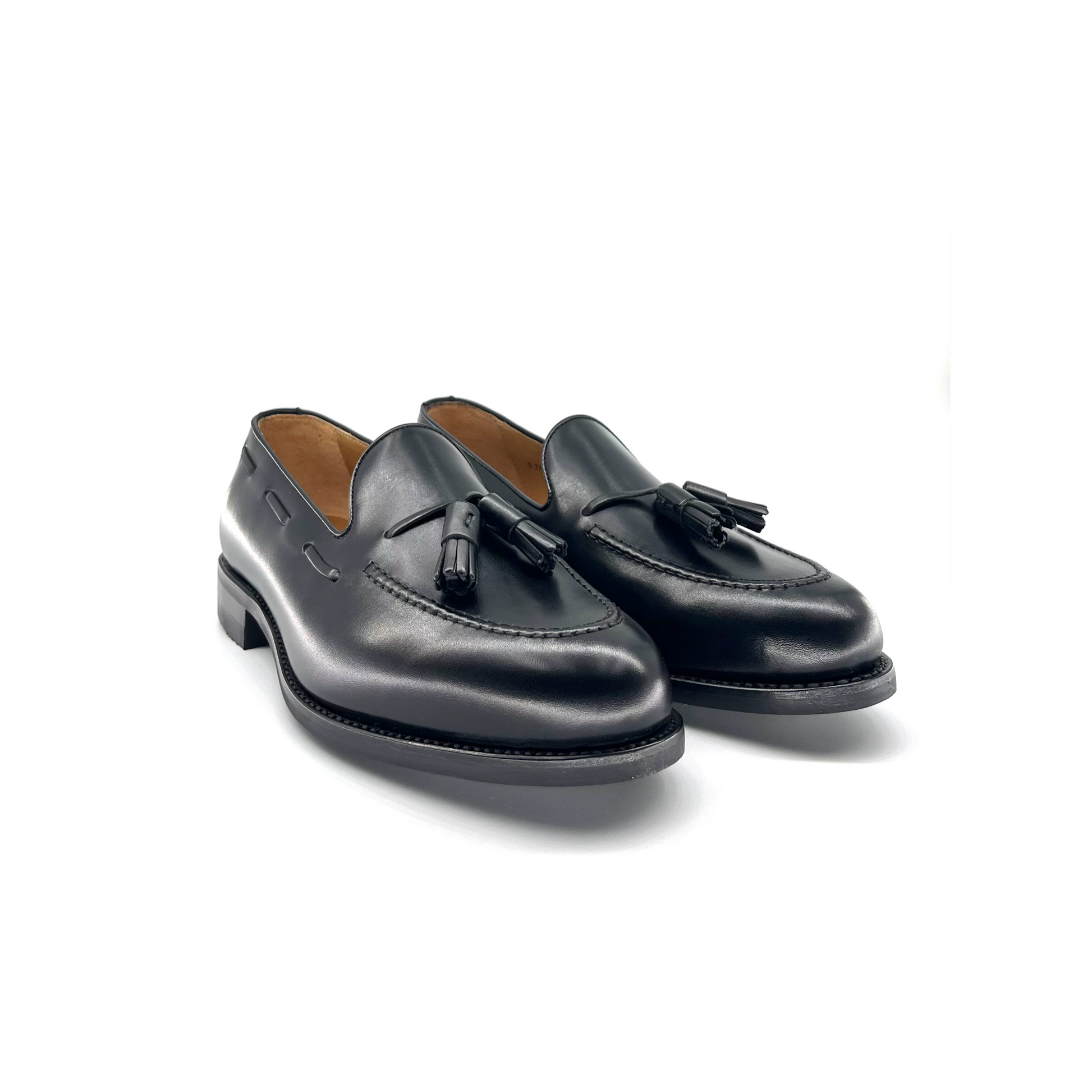 Berwick 1707 Goodyear welt tassel loafer, black Dainite sole